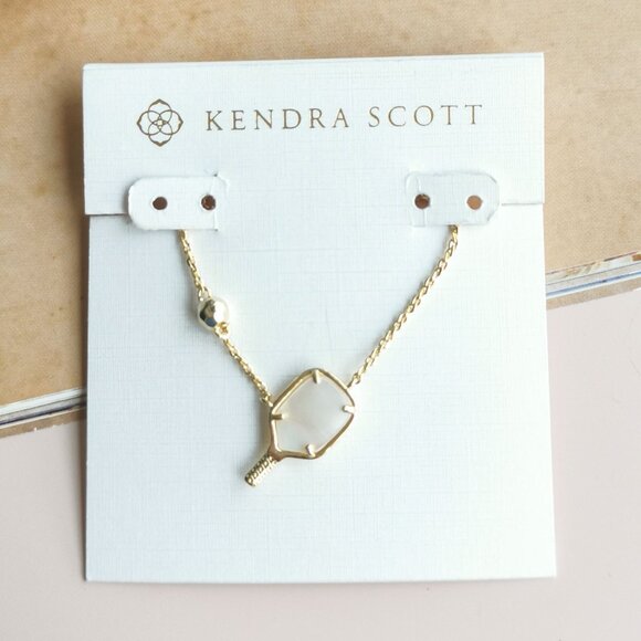 Kendra Scott - Pickleball - Gold Ivory Mother-of-Pearl Pendant Necklace - Picture 1 of 4